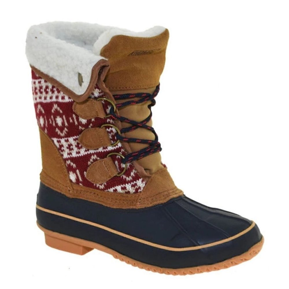 Khombu Maya Suede Knit All Weather Boots Size 6